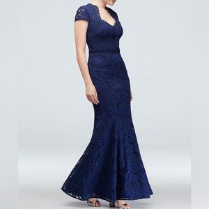 JS Collections navy mermaid gown